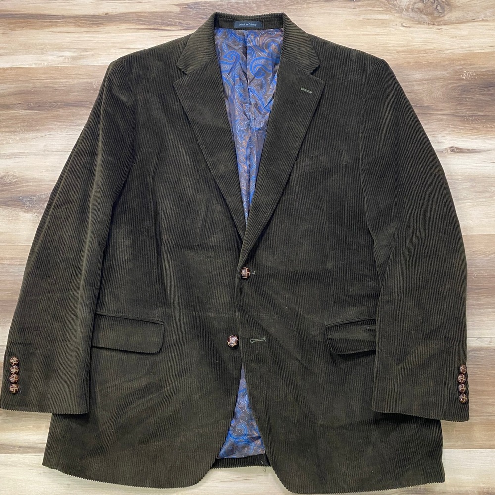 Lauren Ralph Lauren Blazer 44R Corduroy Sport Coat Cotton Olive Green Classic